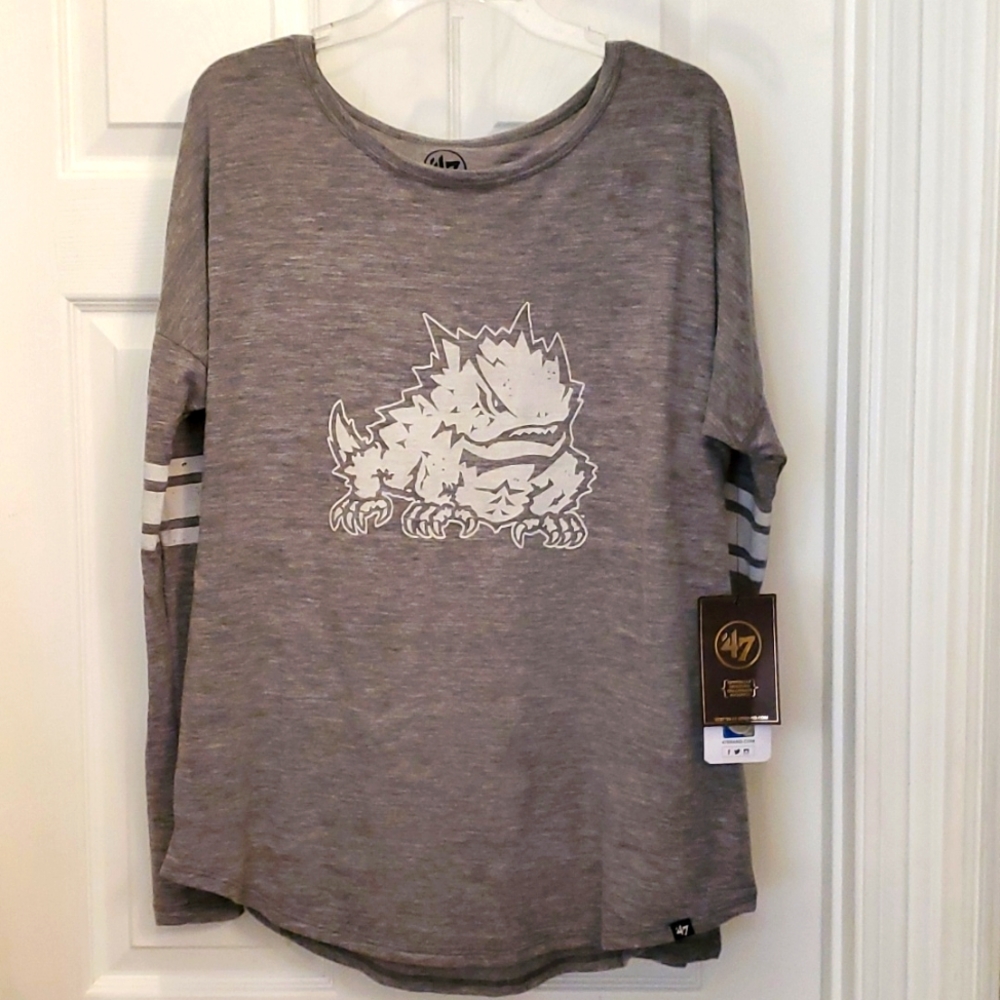 NWT '47 TCU Horned Frogs NEPS LS Tee Gray Women's Large